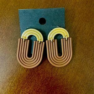 Brown and gold statement earring